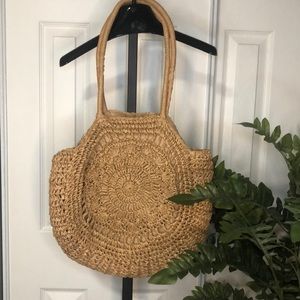Straw woven circle  bag
